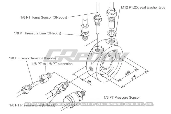GReddy Products GReddy Oil Filter Block Sensor Adapter - Universal 5 GReddy Products GReddy Oil Filter Block Sensor Adapter - Universal