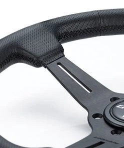 GReddy Black Ed. "Medium-dish" Sport Steering Wheel -