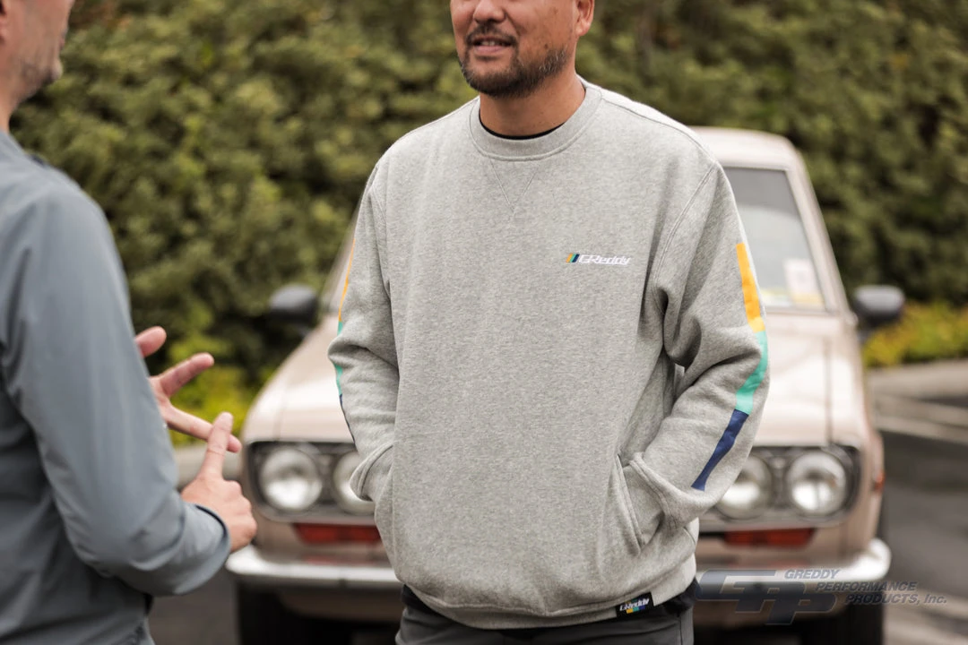 GReddy Racing New Arrivals GReddy Embroidered Fleece, With Pockets And Sleeve Stripes - Heather Grey NEW 8 GReddy Racing New Arrivals GReddy Embroidered Fleece, With Pockets And Sleeve Stripes - Heather Grey NEW