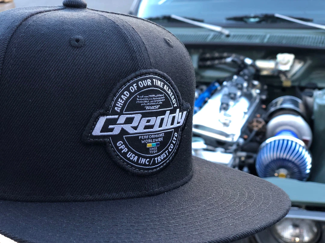 Shopgreddy GReddy Seal Logo Snap-Back Cap - Black New Arrivals 6 Shopgreddy GReddy Seal Logo Snap-Back Cap - Black New Arrivals