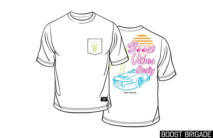 Boost Brigade Boost Vibes Only Pocket Tee - White 5 Boost Brigade Boost Vibes Only Pocket Tee - White