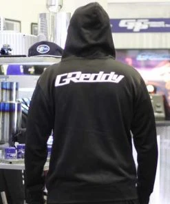 GReddy Racing GReddy Products GReddy Zip Hoodie Jacket, Water Resistant, Black