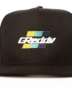 GReddy GPP Head And Feet Slant Box Stripe GReddy Logo Snap-Back Cap - Black