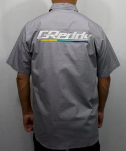 Boost Brigade GReddy Mechanic's Button-up Work Shirt 2.0 - Grey